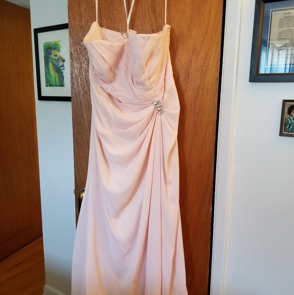 David's Bridal petal pink bridesmaid dress